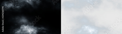 Bilde på lerret Clouds drift across the sky with shifting shades of gray and blue in an open sky