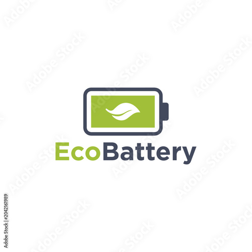 Eco Battery Logo Vector Simple Modern