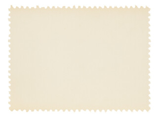 Postage stamp with blank paper design space on transparent background	
