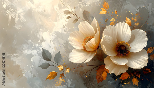 grunge background with yellow flowers in the garden