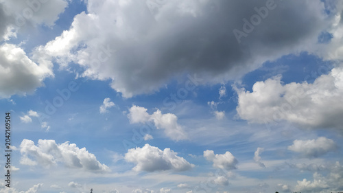 Blue sky with white clouds stock photo.