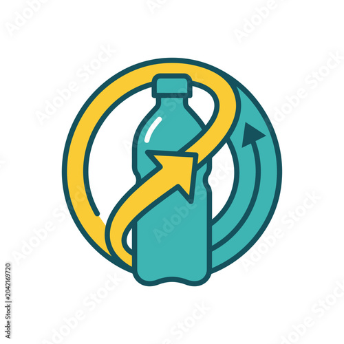Recycling plastic bottle eco symbol.