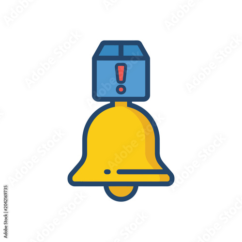 Notification alarm bell icon symbol.