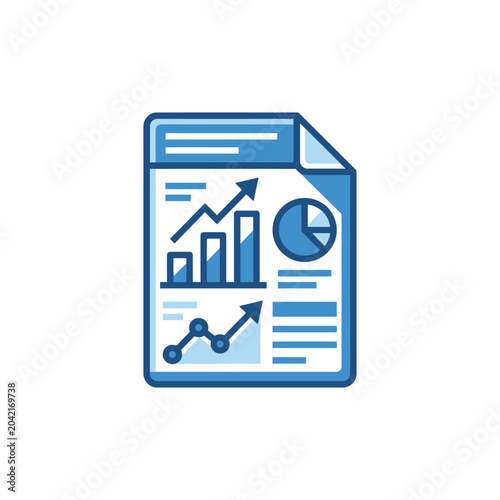 Business document with graphs and charts.