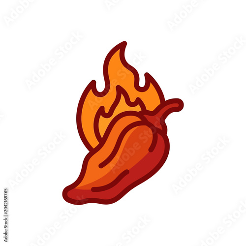Spicy Hot Chili Pepper Flame.