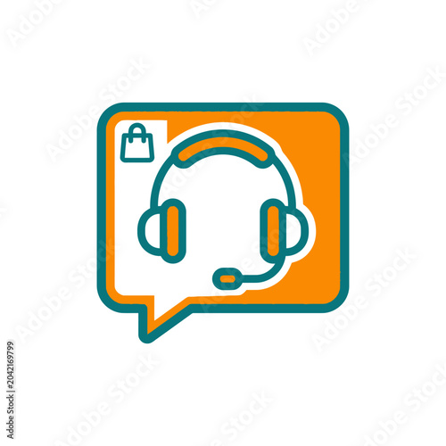 Customer Service Headset Icon Design.