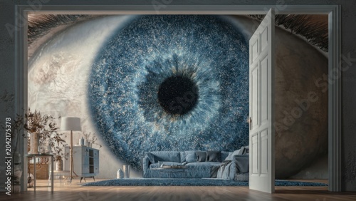 Eye as Portal to Surreal Living Room