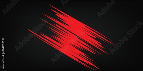 Foto Abstract brush, stroke, Red grunge brush stroke on dark black background