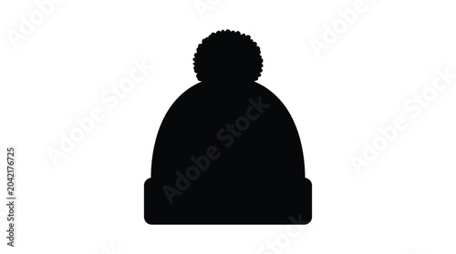 Photos beanie hat silhouette on white background winter