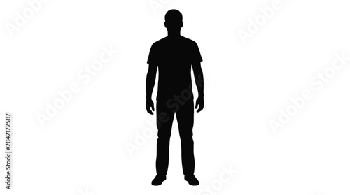 Φωτογραφία man silhouette on white background standing figure