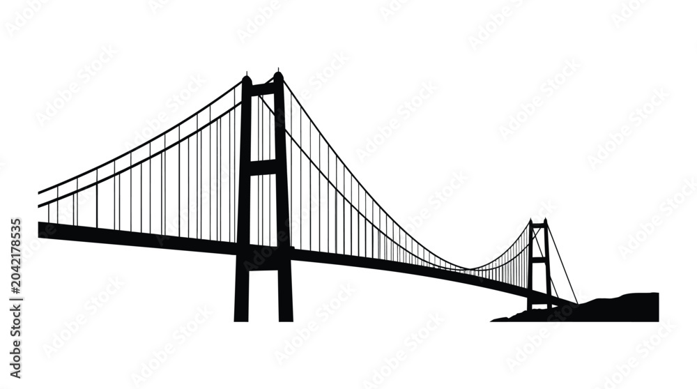 Fototapeta premium suspension bridge silhouette architecture structure transportation engineering