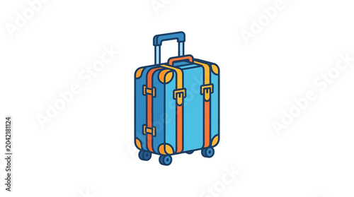 Bild auf Leinwand Blue Luggage Suitcase Travel Bag.