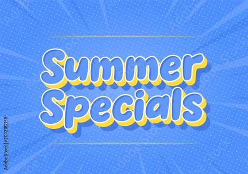Φωτογραφία Summer specials sale banner on blue background