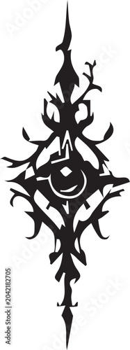 Creative Tattoo Design in Black and White Detailed Line Art Illustration