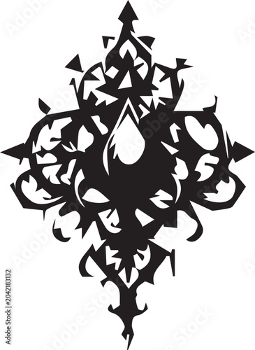 Creative Tattoo Design in Black and White Detailed Line Art Illustration