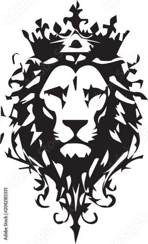 Creative Tattoo Design in Black and White Detailed Line Art Illustration