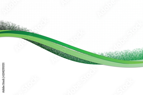 Foto Green halftone wave with square pixelation effect on white background, abstract