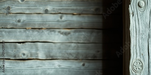 Rustic Weathered Wood Texture with Intricate Carving Detail