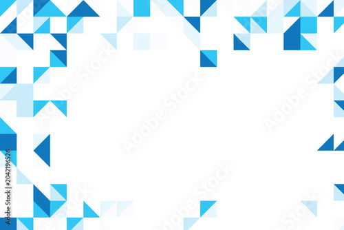 Tablou pe pânză Blue and white geometric triangular mosaic pattern on a clean background, triang
