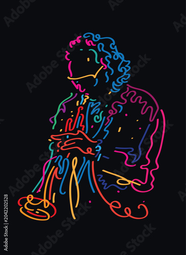 Jazz trumpet player vector illustration