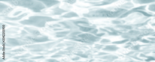 An abstract background of clear blue water ripples and waves on a clean swimming pool surface with liquid texture and summer sun reflections