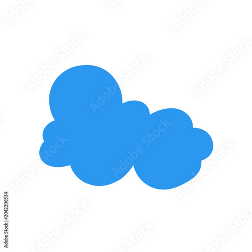 Hand drawn blue flat clouds, sky, vector clouds ilustration