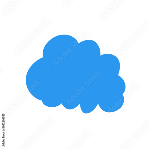 Hand drawn blue flat clouds, sky, vector clouds ilustration