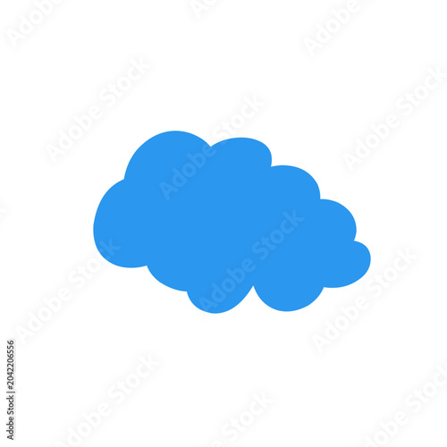 Hand drawn blue flat clouds, sky, vector clouds ilustration