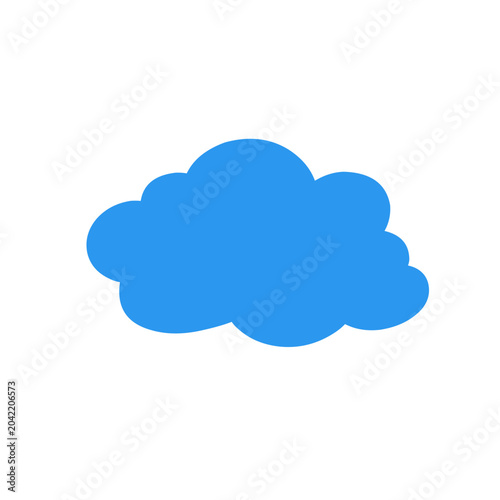 Hand drawn blue flat clouds, sky, vector clouds ilustration