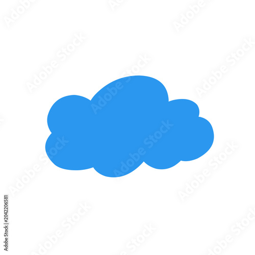 Hand drawn blue flat clouds, sky, vector clouds ilustration
