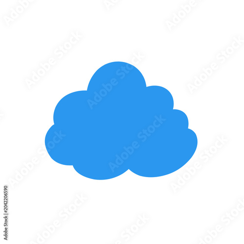 Hand drawn blue flat clouds, sky, vector clouds ilustration