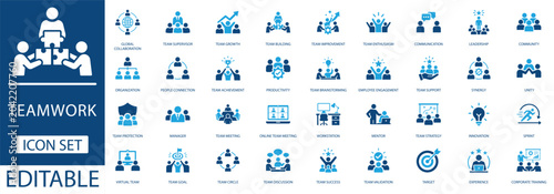 Cuadro en lienzo Teamwork  icon set