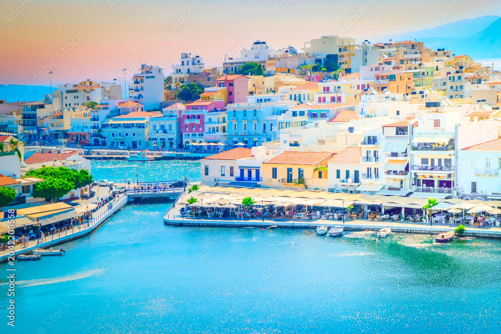 Fototapeta premium harbour of Agios Nikolaos, Crete, Greece