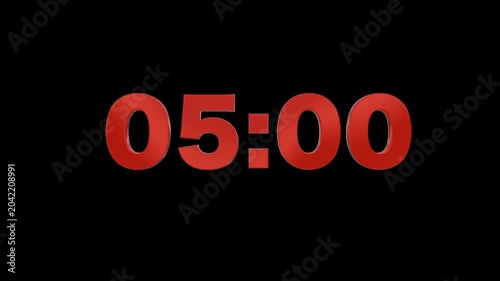 Red digital countdown tiner animation