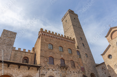 San Gimignano, Rathaus mit dem Turm Torre Grossa, Toskana, Italien ,