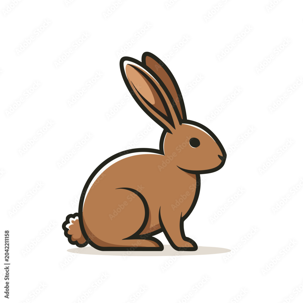 Fototapeta premium A simple brown bunny rabbit vector illustration.