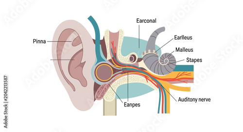 Photos Detailed Diagram of Human Ear Anatomy and Inner Ear Structure