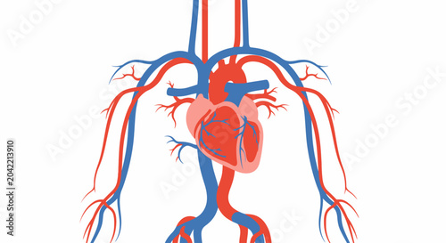 Foto Human heart and circulatory system illustration