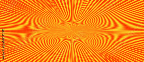 Orange radiating lines with a sense of depth and movement during a vibrant burst of energy