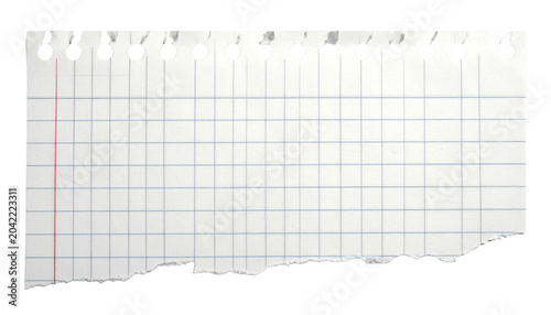 Liniertes Blatt Papier, freigestellt