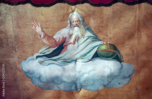Canvas Print Painting representing God in heaven.