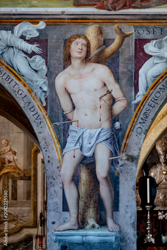Valokuva Fresco of Saint Jerome. Saint of the Roman Catholic Church.