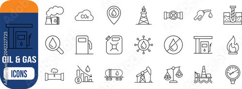 Cuadro en lienzo Oil and gas industry icons