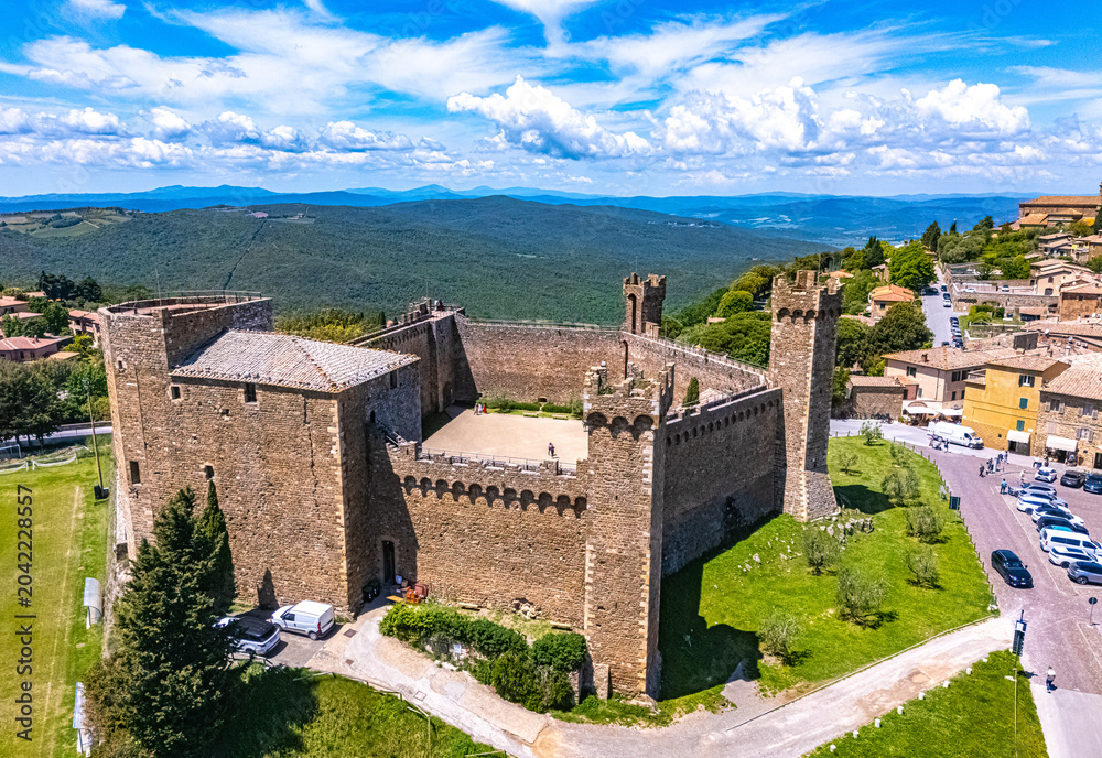 Naklejka premium View of Montalcino, in the province of Siena,Tuscany, Italy