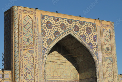 Ulugh Beg Madrasah (15th century). World Heritage. Historic city of Samarkand. Uzbekistan.