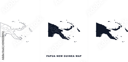 Canvastavla Set of papua new guinea maps with administrative divisions