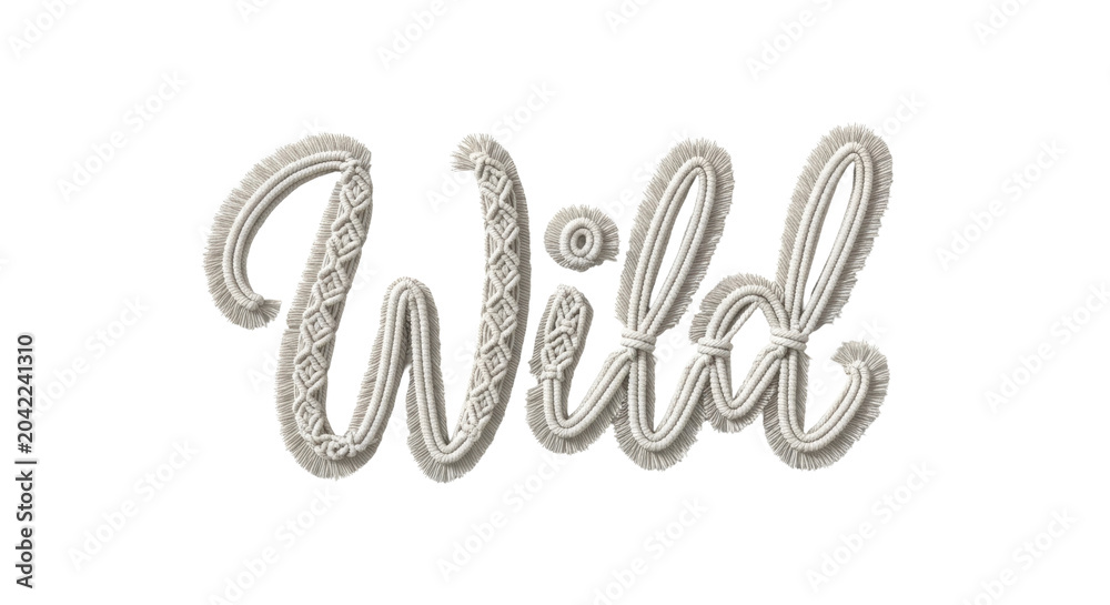 Naklejka premium Stylish 'Wild' Text in Embroidered Font