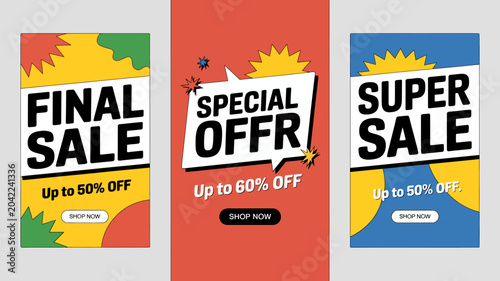Fotografia sale advertisements vector discounts final special offer super illustration grap