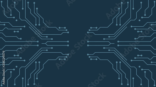 Bild auf Leinwand circuit board pattern on dark blue background electronic components technology n