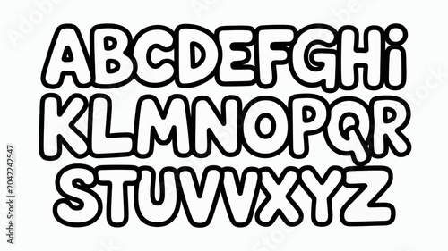 Foto alphabet letters in bold outline style uppercase font typeface graphic design ed